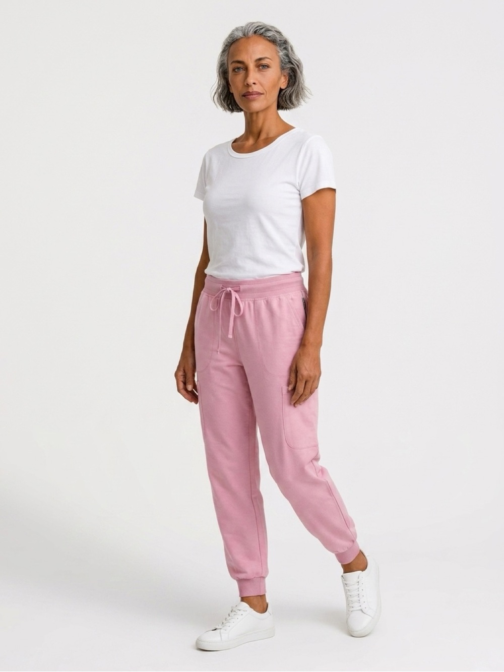 Pink Scrub Jogger Pants Petite M Medical Uniform Cargo Pockets